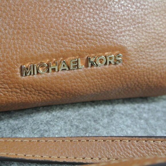 Michael Kors Brown Leather Crossbody Mini Purse Bag Small MK Handbag - Picture 4 of 13